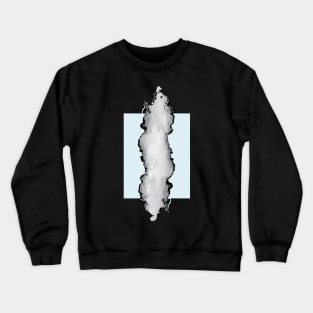 Light Blue Gray and Black Graphic Cloud Effect Crewneck Sweatshirt